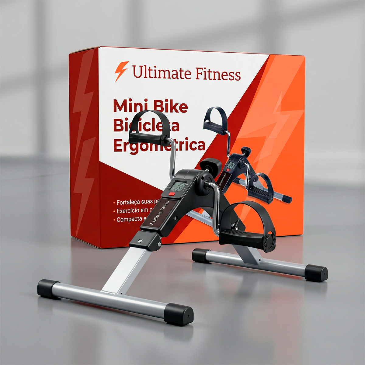 Mini bike ergométrica Ultimate Fitness portátil para exercícios em casa